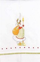 Candle Light Santa Tea Towel